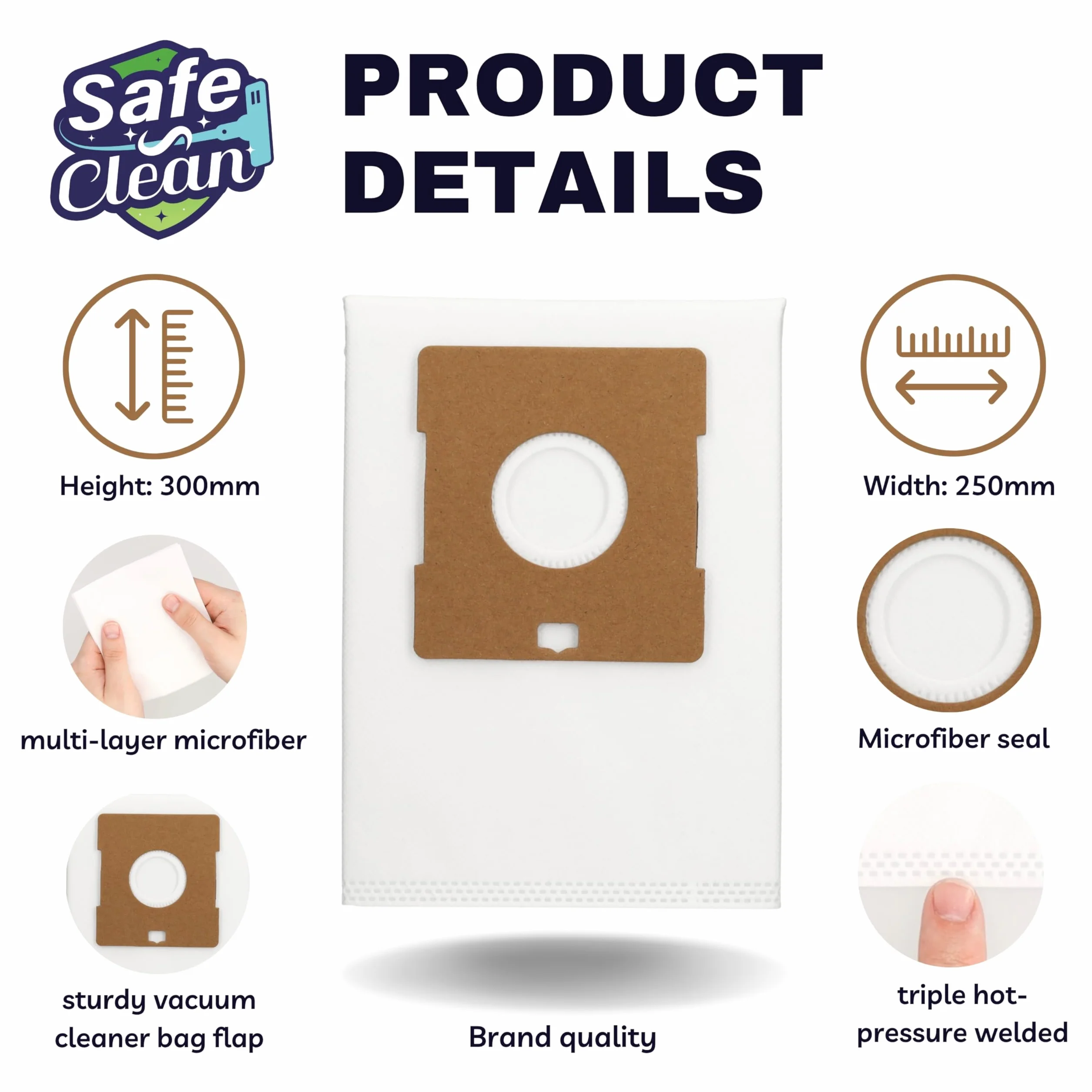 10 worków do odkurzacza Clatronic BS 1288, BS 1295 & BS 1296 wraz z 1 mikrofiltrem od Microsafe®