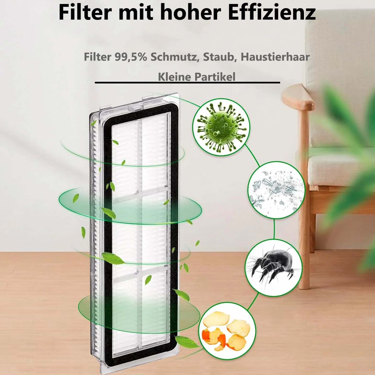 8 filtrów HEPA kompatybilnych z: L10s Pro, L10 Ultra, Z10 Pro, S10, S10 PRO, S10 PLUS, 1C, W10, L10 + plus, Z10 pro, D10 PLUS, Xiaomi X20+, X10+, części zamienne do odkurzacza robota